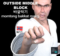 Outside Middle Block ( 바깥막기 momtong-bakkat-makgi )