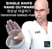 Single Knife Hand Outward Block ( 한손날 바깥막기 hansonnal-bakkat-makgi )