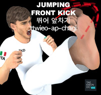 Jumping Front Kick ( 뛰어 앞차기 ttwieo-ap-chagi )