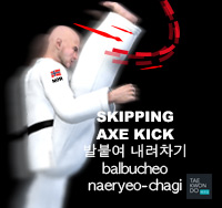 Skipping Axe Kick ( 발붙여 내려차기 balbucheo-naeryeo-chagi )