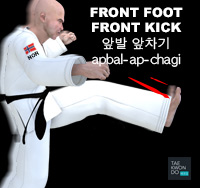 Front Foot Front Kick ( 앞발 앞차기 apbal-ap-chagi )