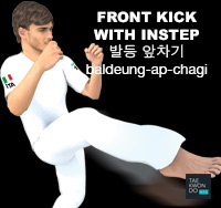 Front Kick with Instep ( 발등 앞차기 baldeung-ap-chagi )