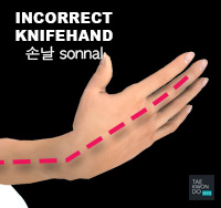 Taekwondo Common Mistakes Incorrect Knifehand Posture