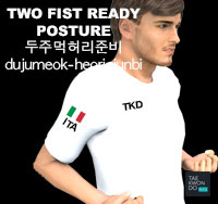 Two Fist Ready Stance ( 두주먹허리준비 dujumeok-heori-junbi )