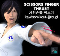 Scissors Fingertip Thrust ( 가위손끝 찌르기 kawisonkkeut-jjireugi )