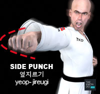 Side Punch ( 옆지르기 yeop-jireugi )