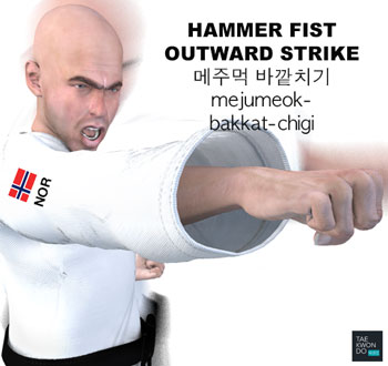 Hammer Fist Outward Strike ( 메주먹 바깥치기 mejumeok-bakkat-chigi )