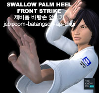 Swallow Palm Heel Front Strike ( 제비품 바탕손 앞치기 jebipoom-batangson-ap-chigi )