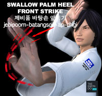 Swallow Palm Heel Front Strike ( 제비품 바탕손 앞치기 jebipoom-batangson-ap-chigi )