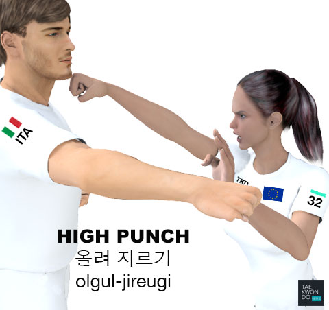 High Punch ( 올려 지르기 olgul-jireugi )