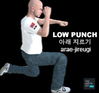 Low Punch ( 아래 지르기 arae-jireugi )