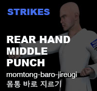 Taekwondo Rear Hand Middle Punch ( 몸통 바로 지르기 momtong-baro-jireugi )