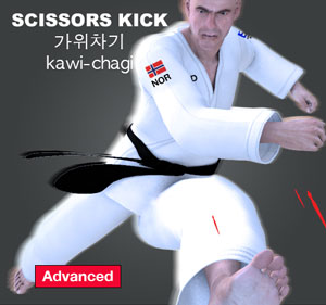 Scissor Kick ( 가위차기 kawi-chagi )