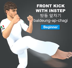 Front Kick with Instep ( 발등 앞차기 baldeung-ap-chagi )