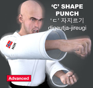 'C' Shape Punch ( ‘ㄷ’자지르기 digeutja-jireugi )