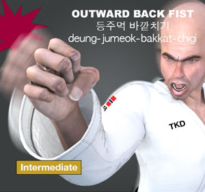 Outward Back Fist ( 등주먹 바깥치기 deung-jumeok-bakkat-chigi )